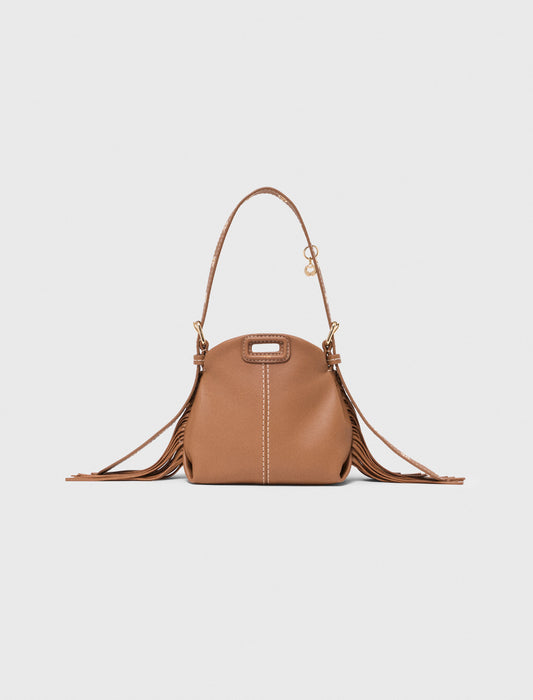 Miss M micro stitched leather bag Moka