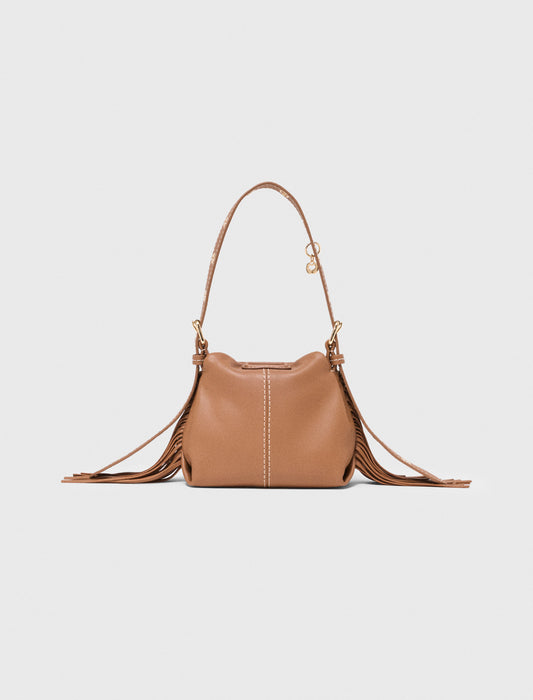 Miss M micro stitched leather bag Moka