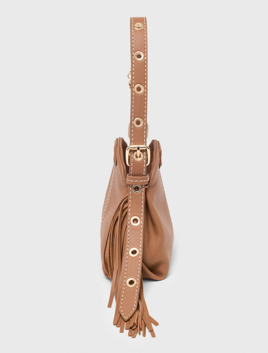 Miss M micro stitched leather bag Moka