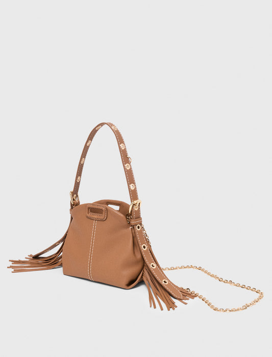 Miss M micro stitched leather bag Moka