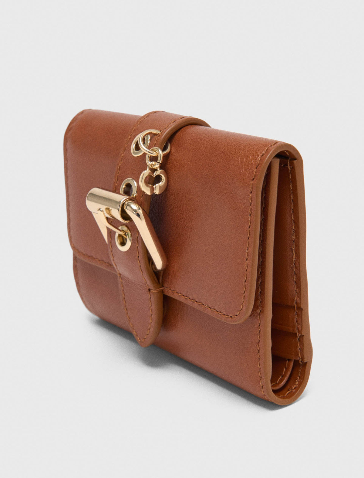 Miss M smooth leather wallet Tobacco