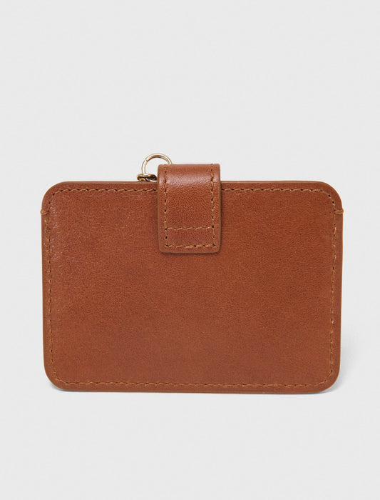 Miss M plain leather cardholder Tobacco