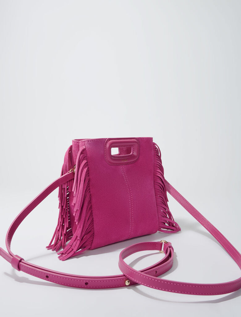 Dark pink-M mini suede bag