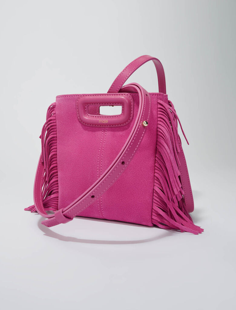 Dark pink-M mini suede bag