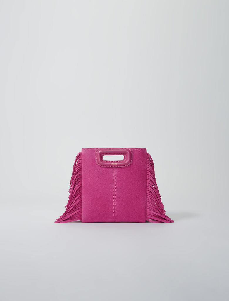 Dark pink-M mini suede bag