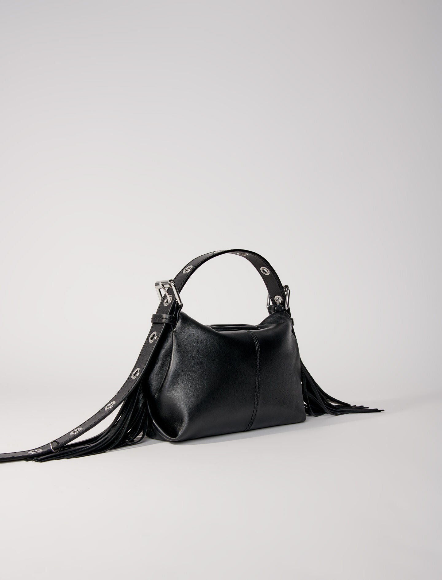 Black-smooth leather mini miss m bag