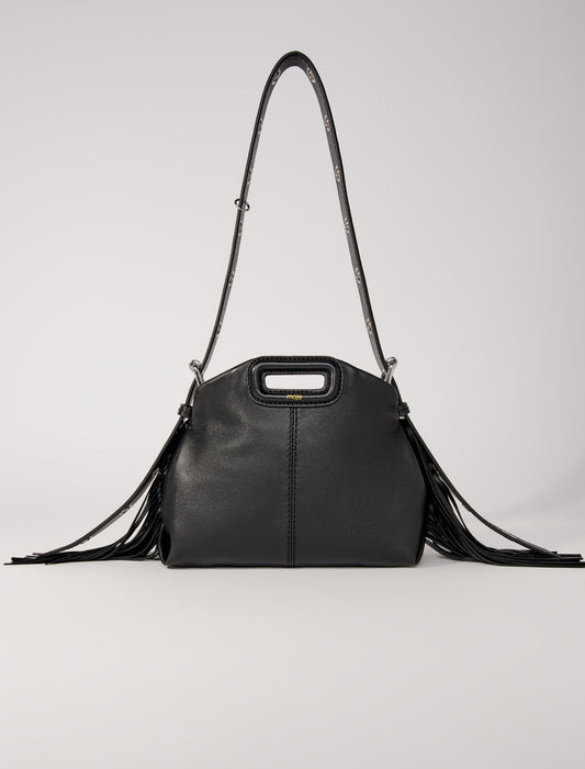 Black featured-smooth leather mini miss m bag