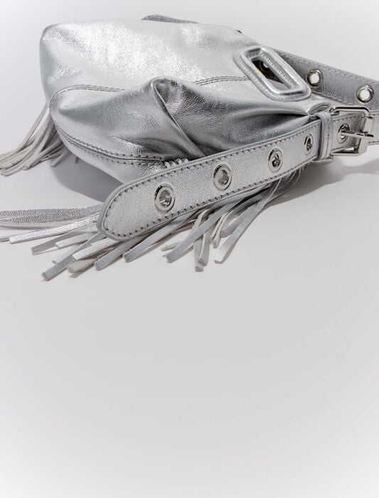 Silver-metallic leather mini miss m bag