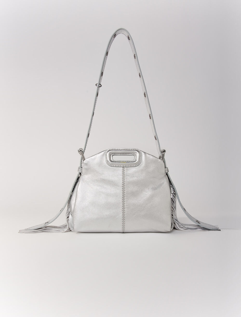 Silver featured-Metallic Leather Mini Miss M Bag