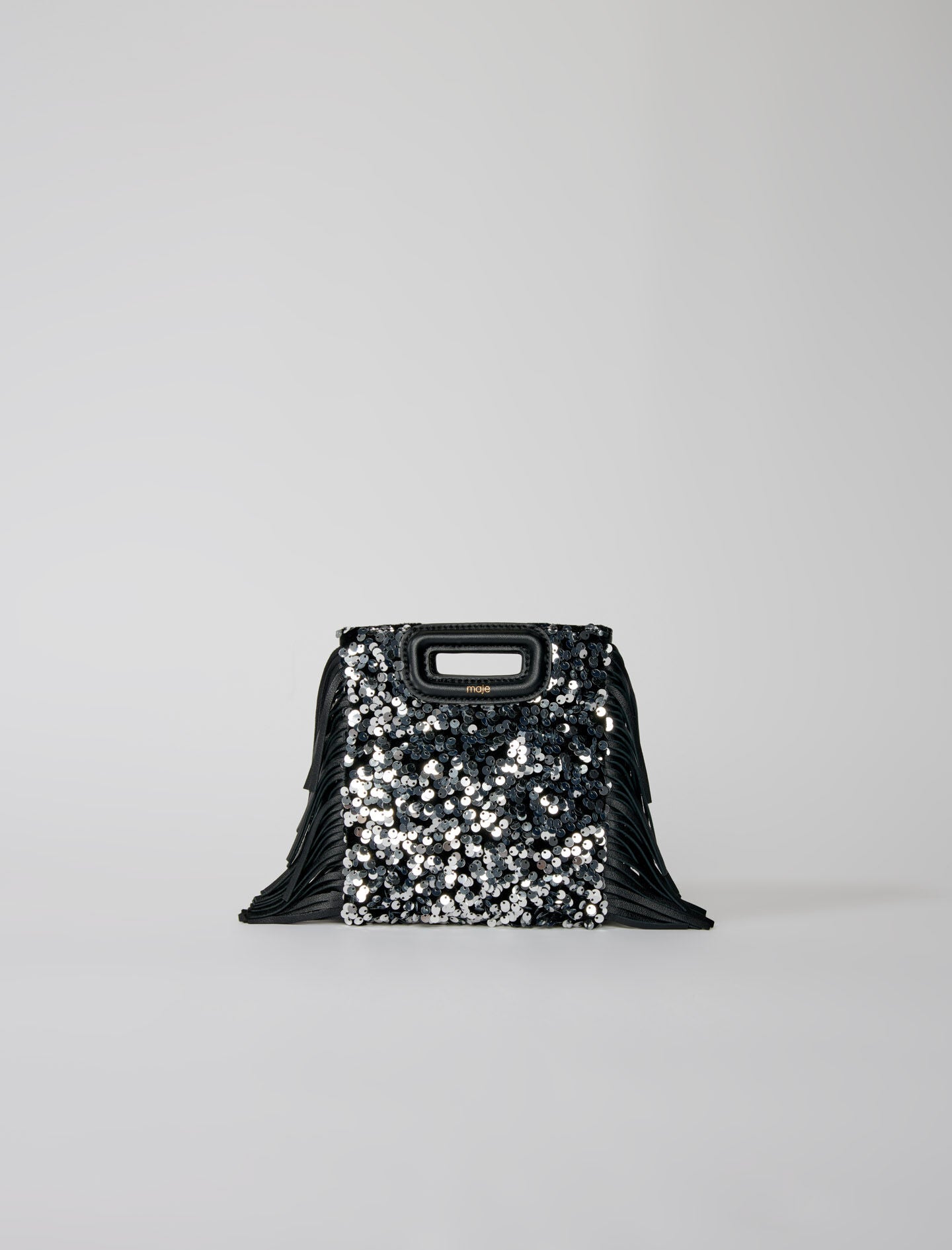 Black featured sequin mini m bag