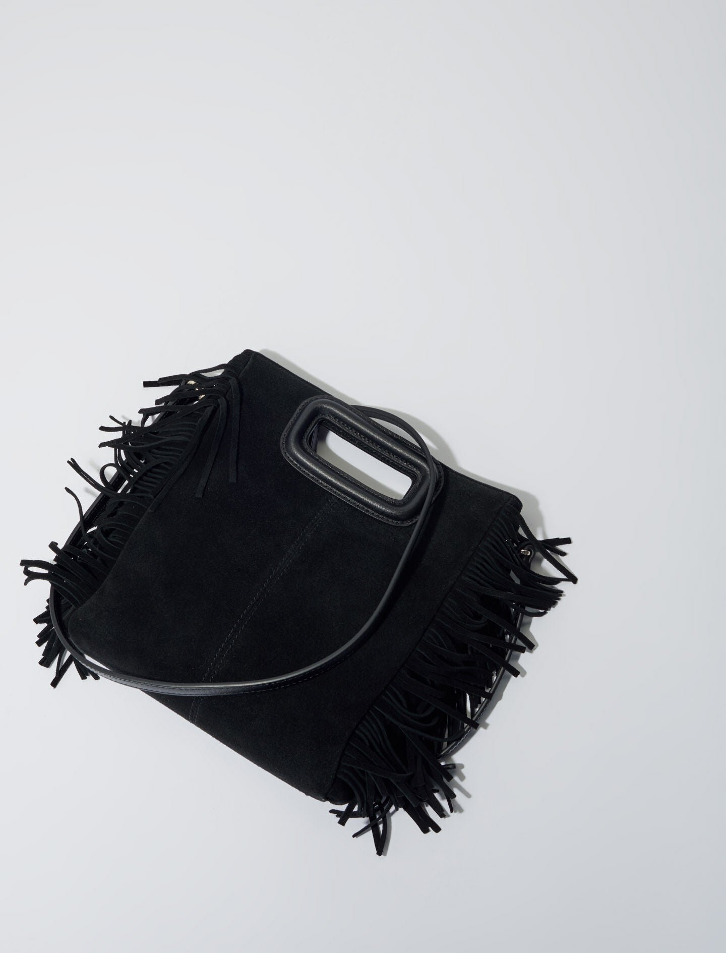 Black-m suede bag with studs