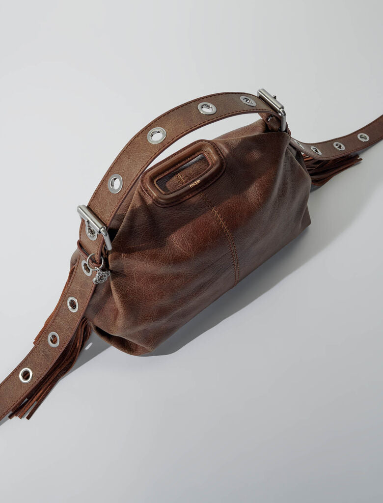 Old brown-Miss M bag in vintage leather