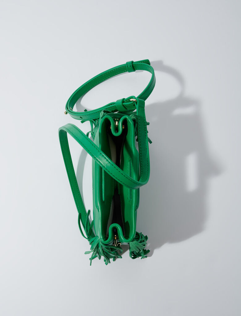 Casino Green-M mini bag in smooth leather