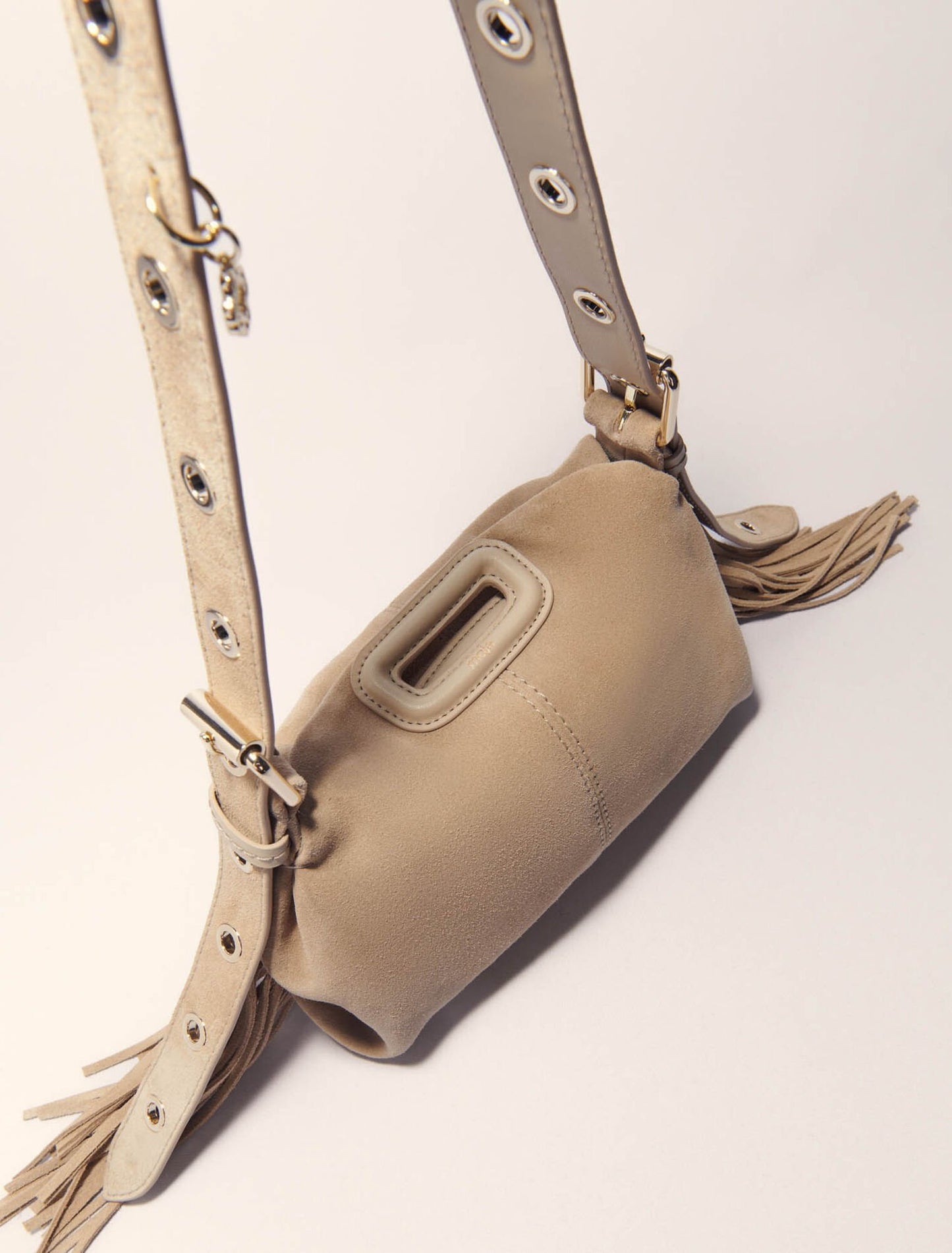 Camel-Miss M mini suede bag