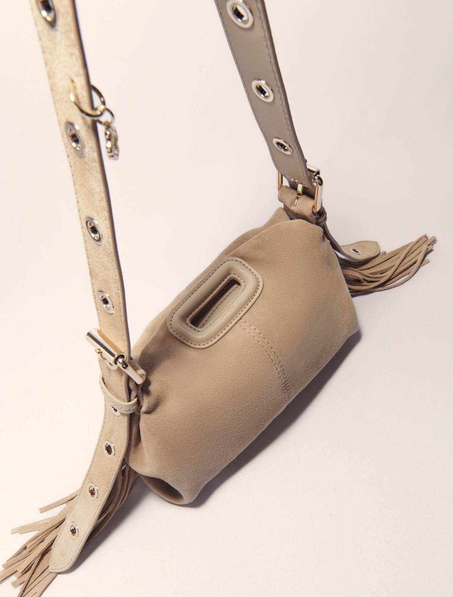 Camel-Miss M mini suede bag