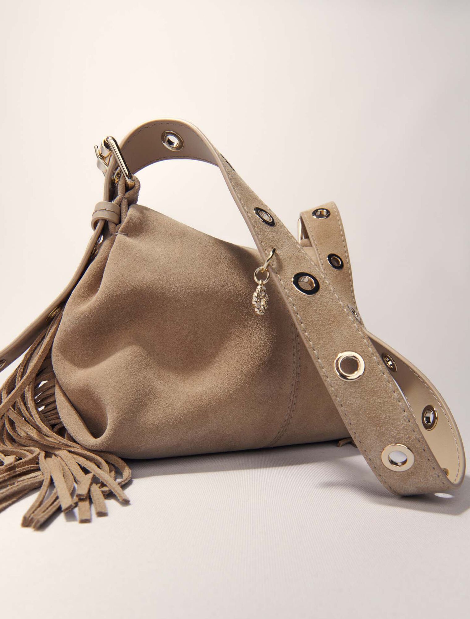 Camel-Miss M mini suede bag