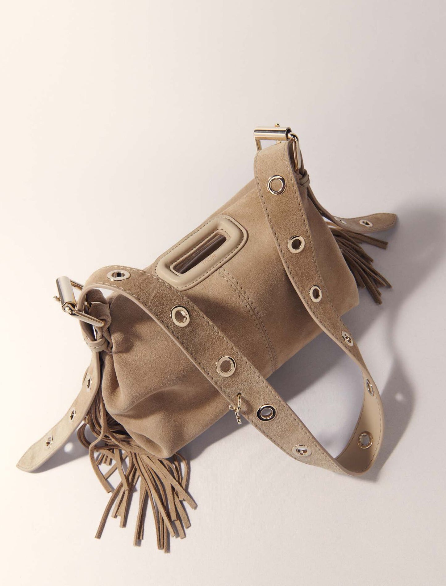 Camel-Miss M mini suede bag