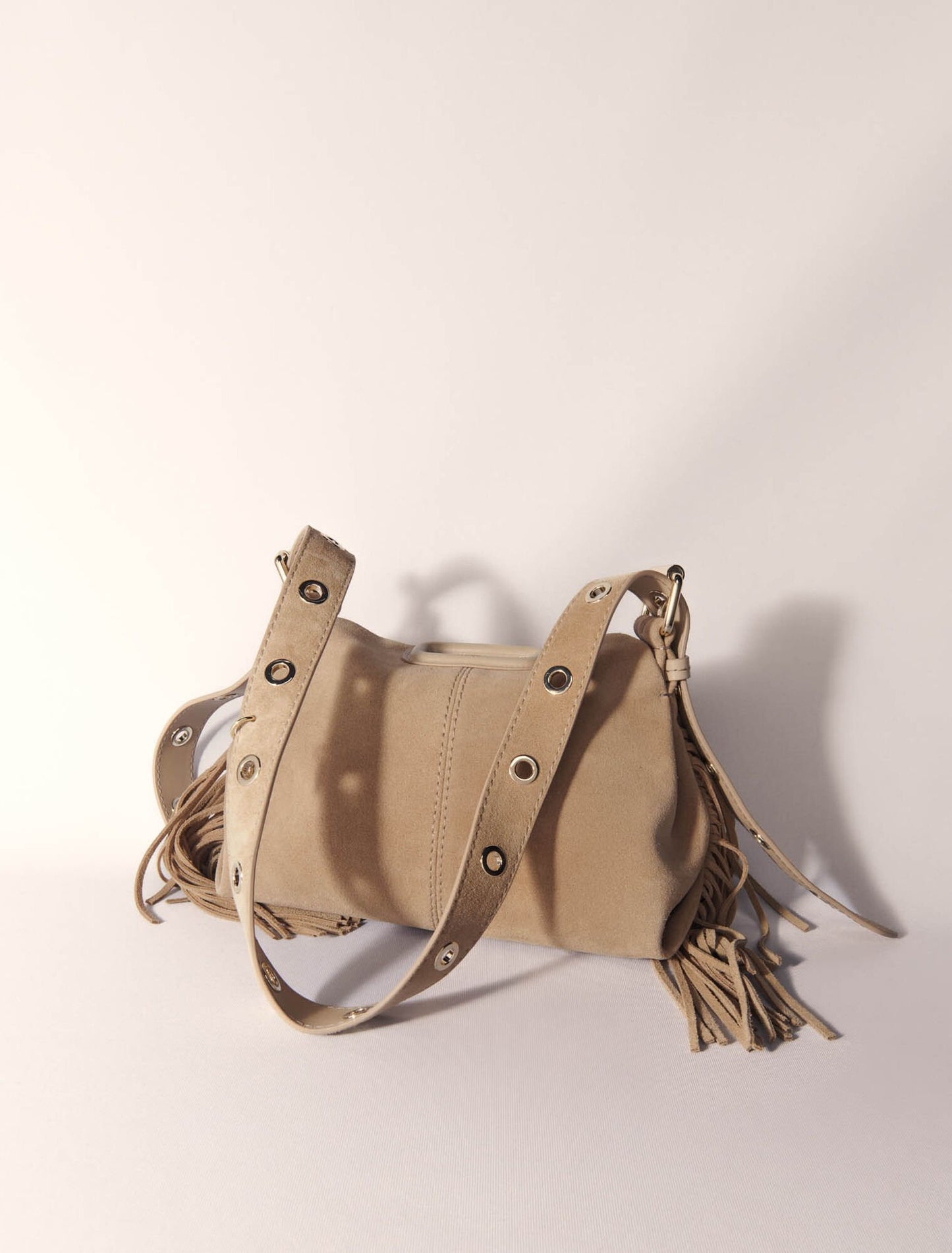 Camel-Miss M mini suede bag