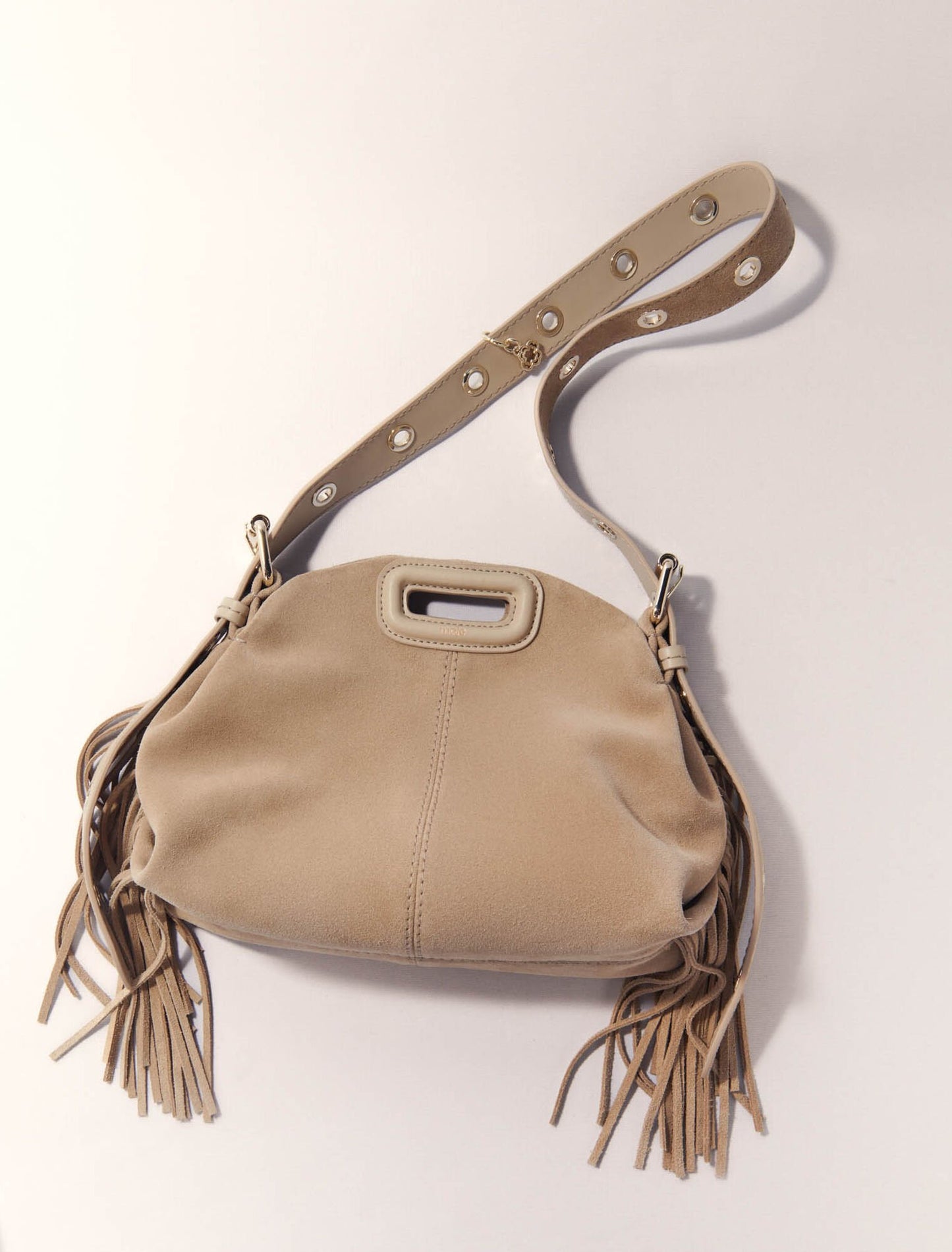 Camel-Miss M mini suede bag