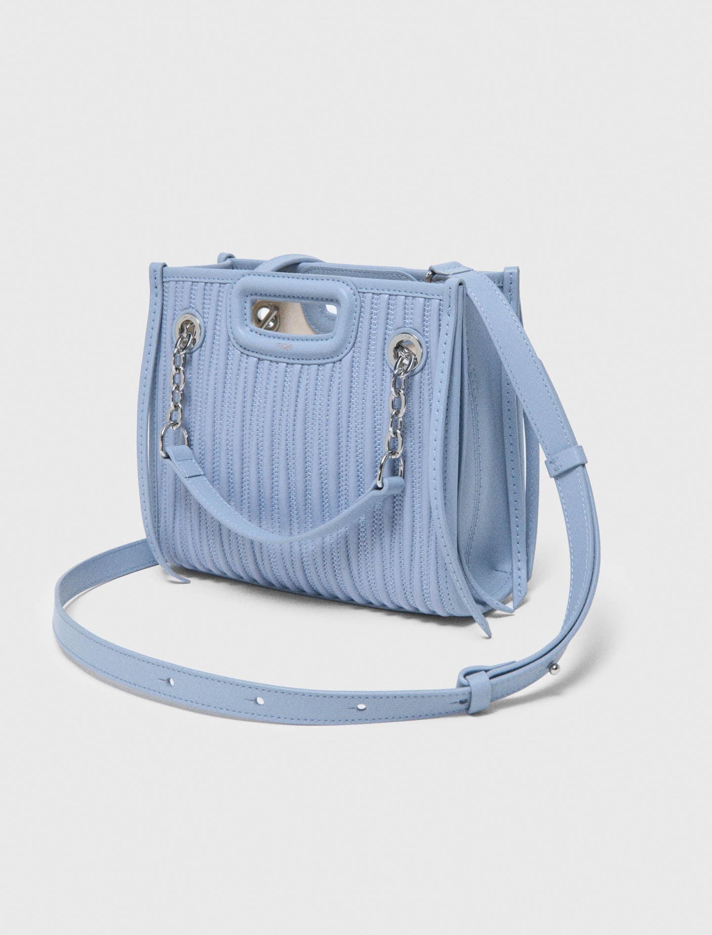 Mini Quilted Leather Tote Bag BLUE SKY