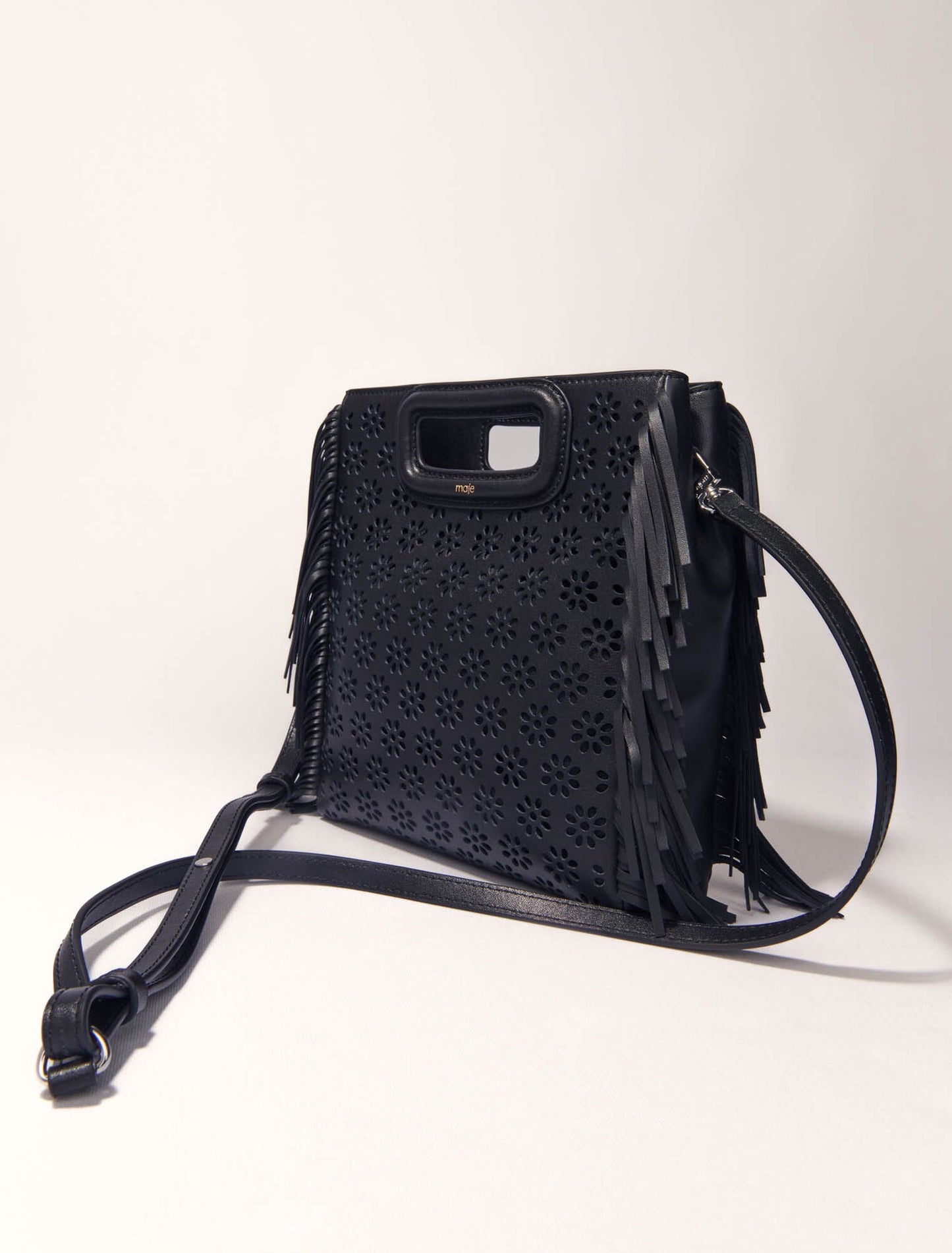 Black-Perforated Leather M Bag