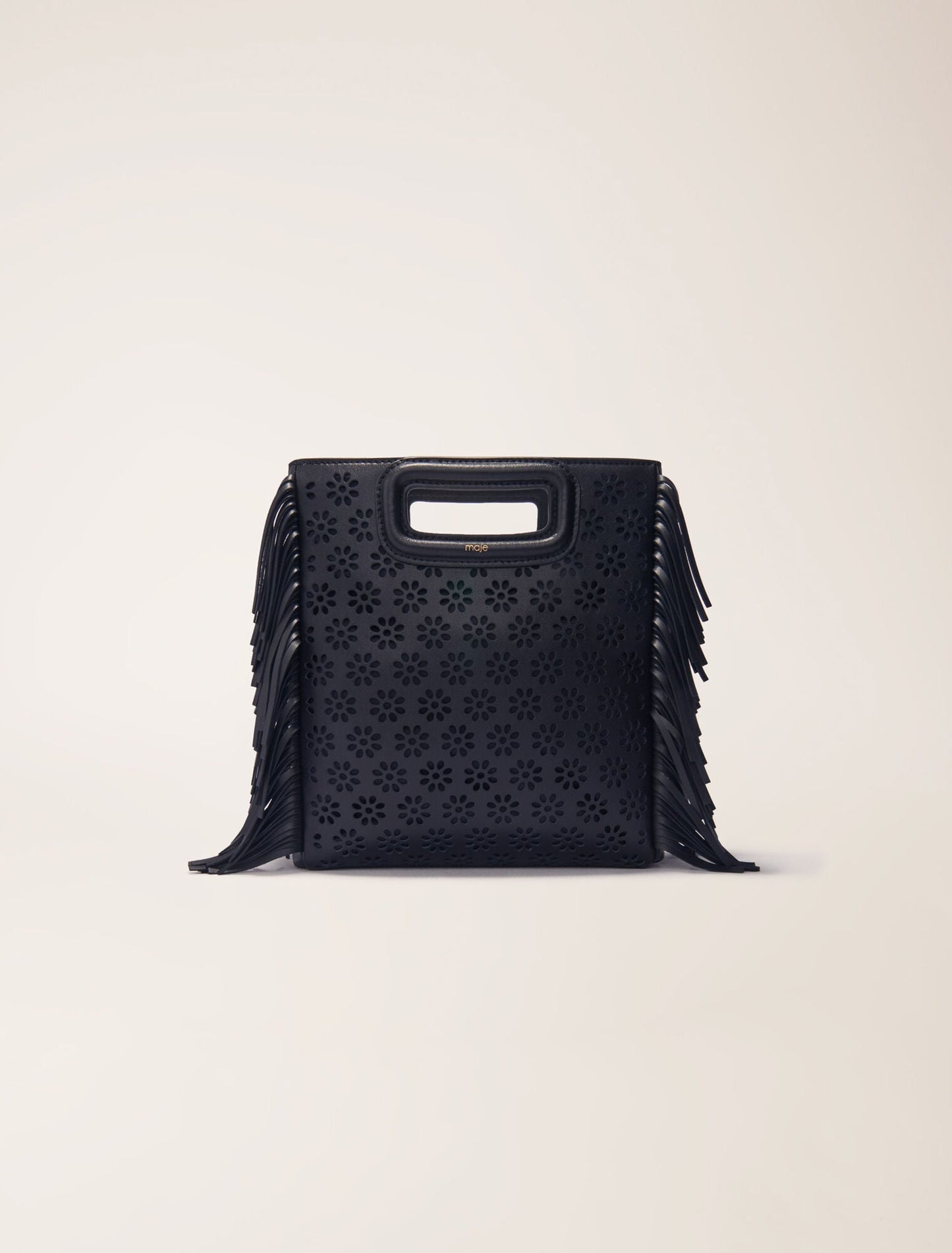 Black-Perforated Leather M Bag