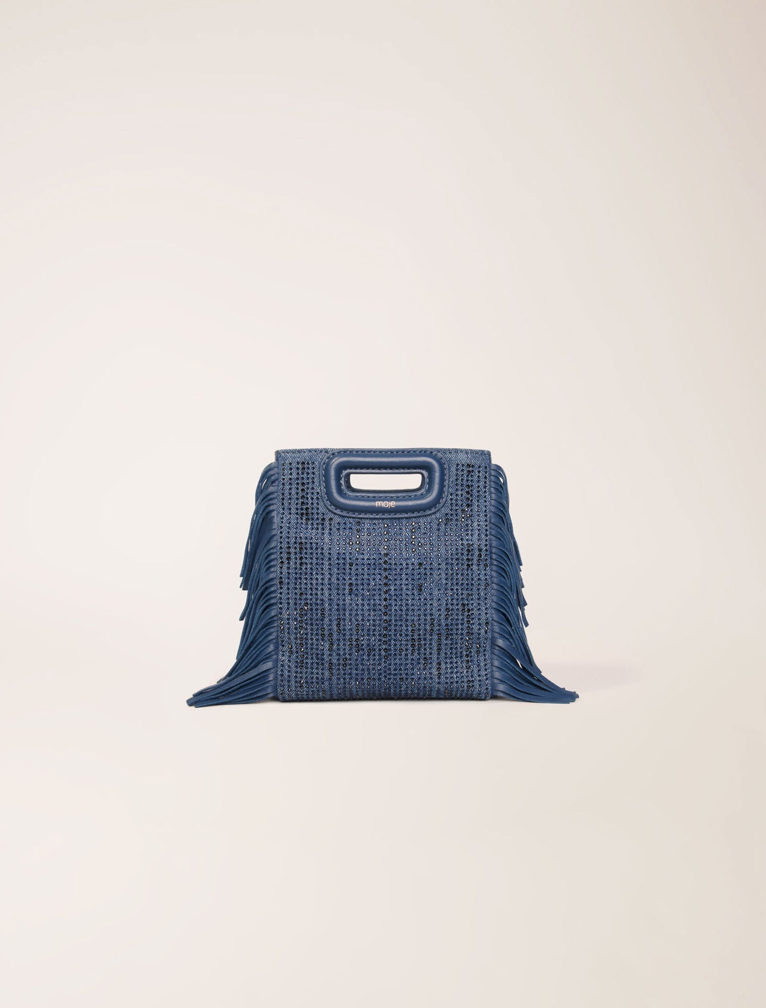 Blue-featured-Rhinestone denim M Mini bag