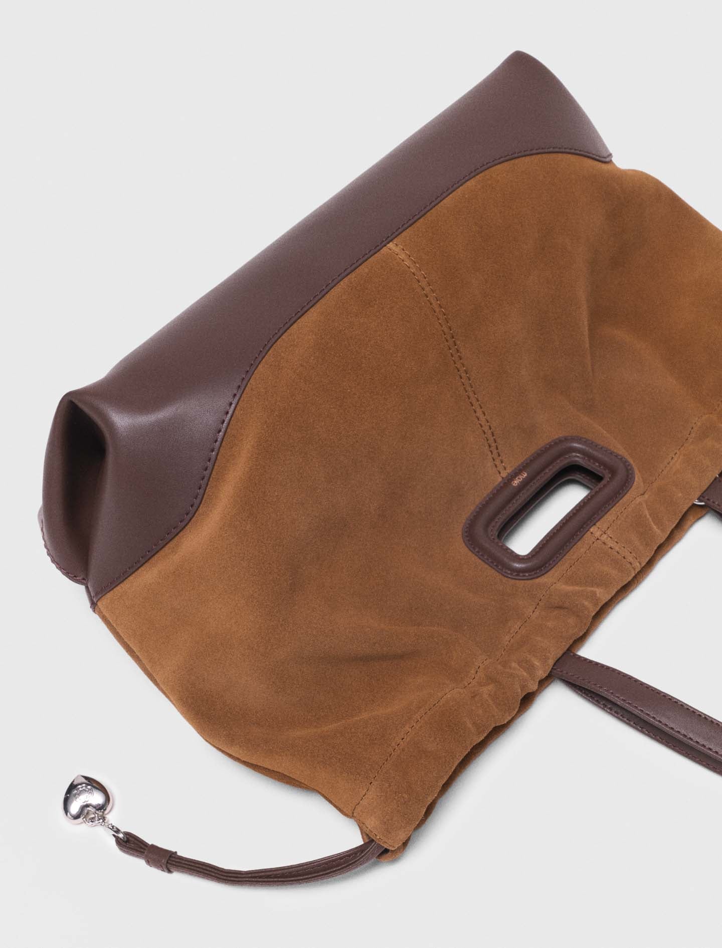 Leather And Suede M Tote Bag Camel/Brown