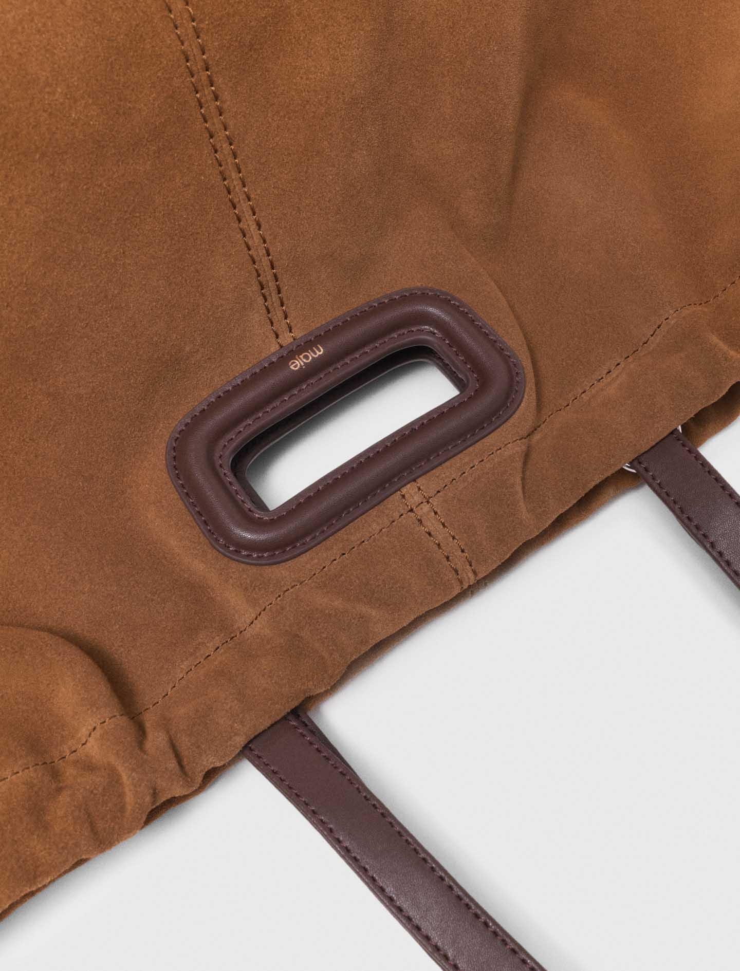Leather And Suede M Tote Bag Camel/Brown