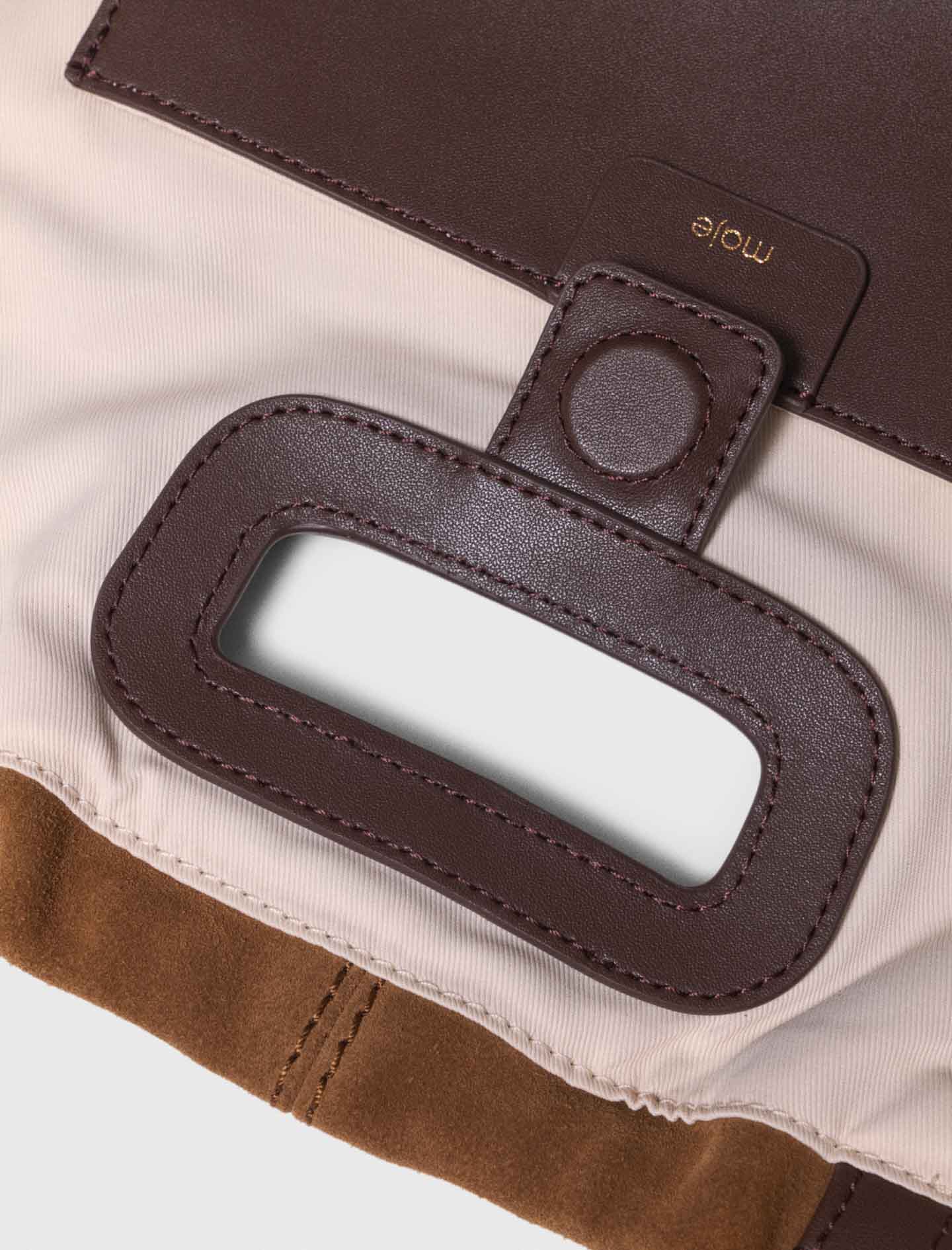 Leather And Suede M Tote Bag Camel/Brown