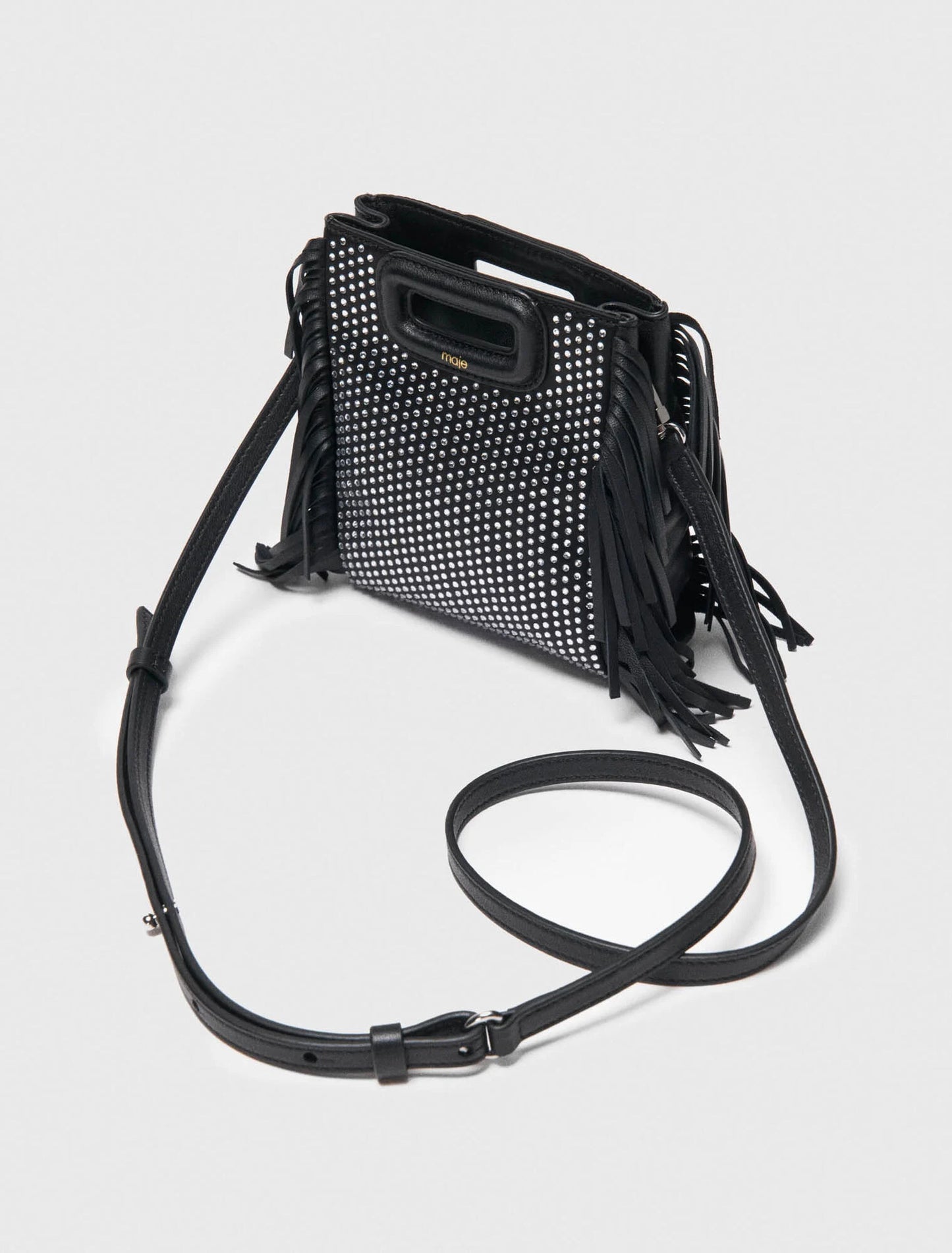 Rhinestone M mini bag Black
