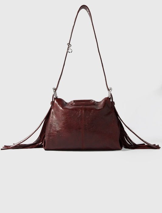 Miss M mini cracked leather bag Burgundy