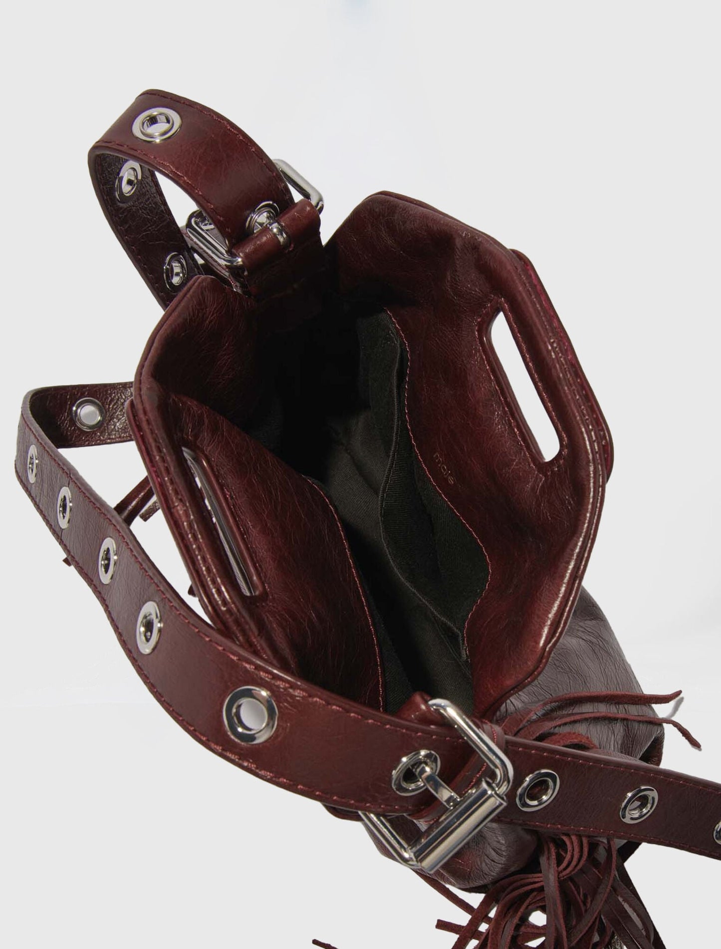 Miss M mini cracked leather bag Burgundy