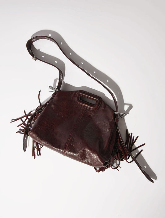 Miss M mini cracked leather bag Burgundy