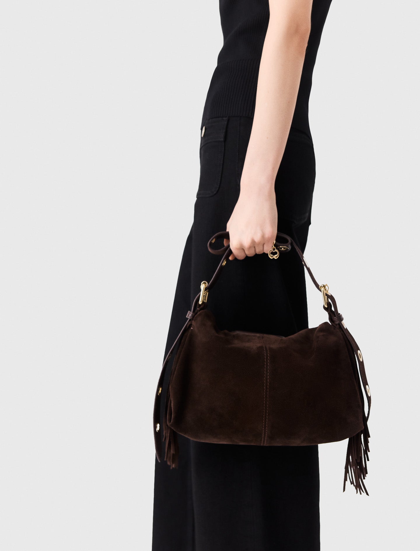 Suede Miss M bag Dark Brown