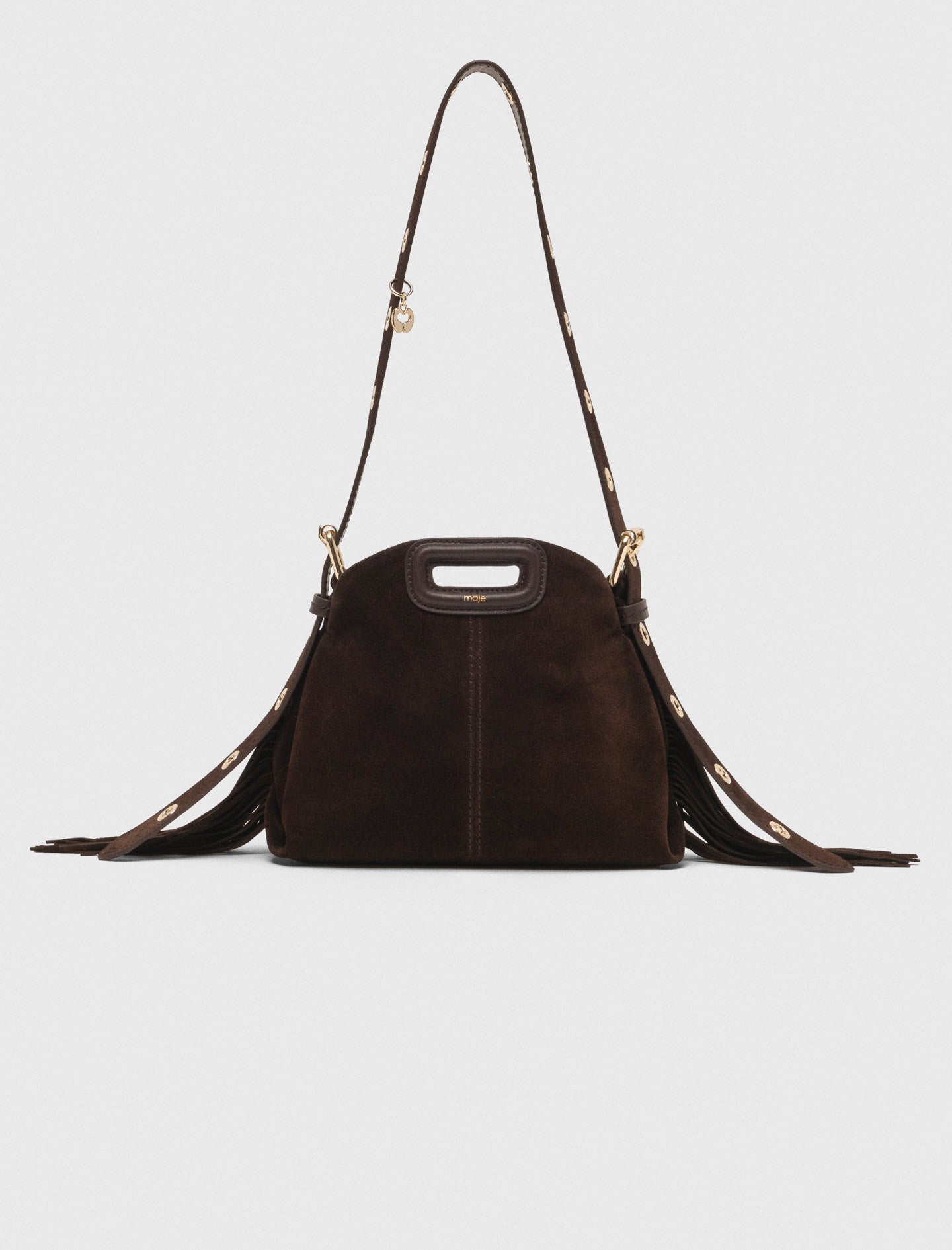 Suede leather mini Miss M bag Dark Brown