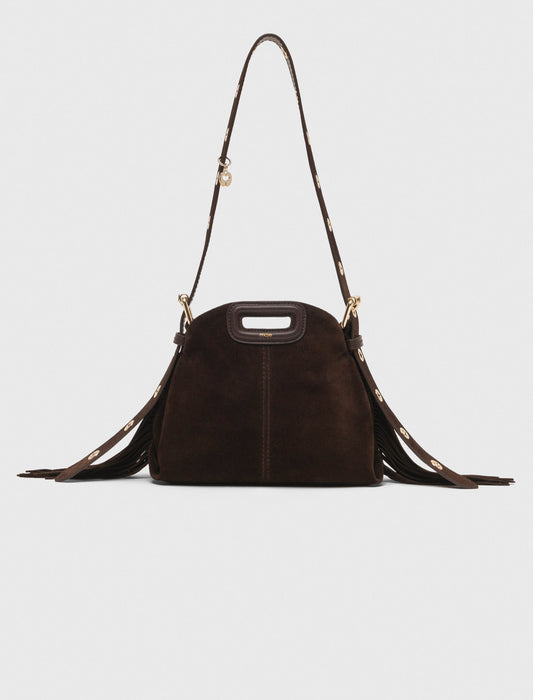 Suede leather mini Miss M bag Dark Brown