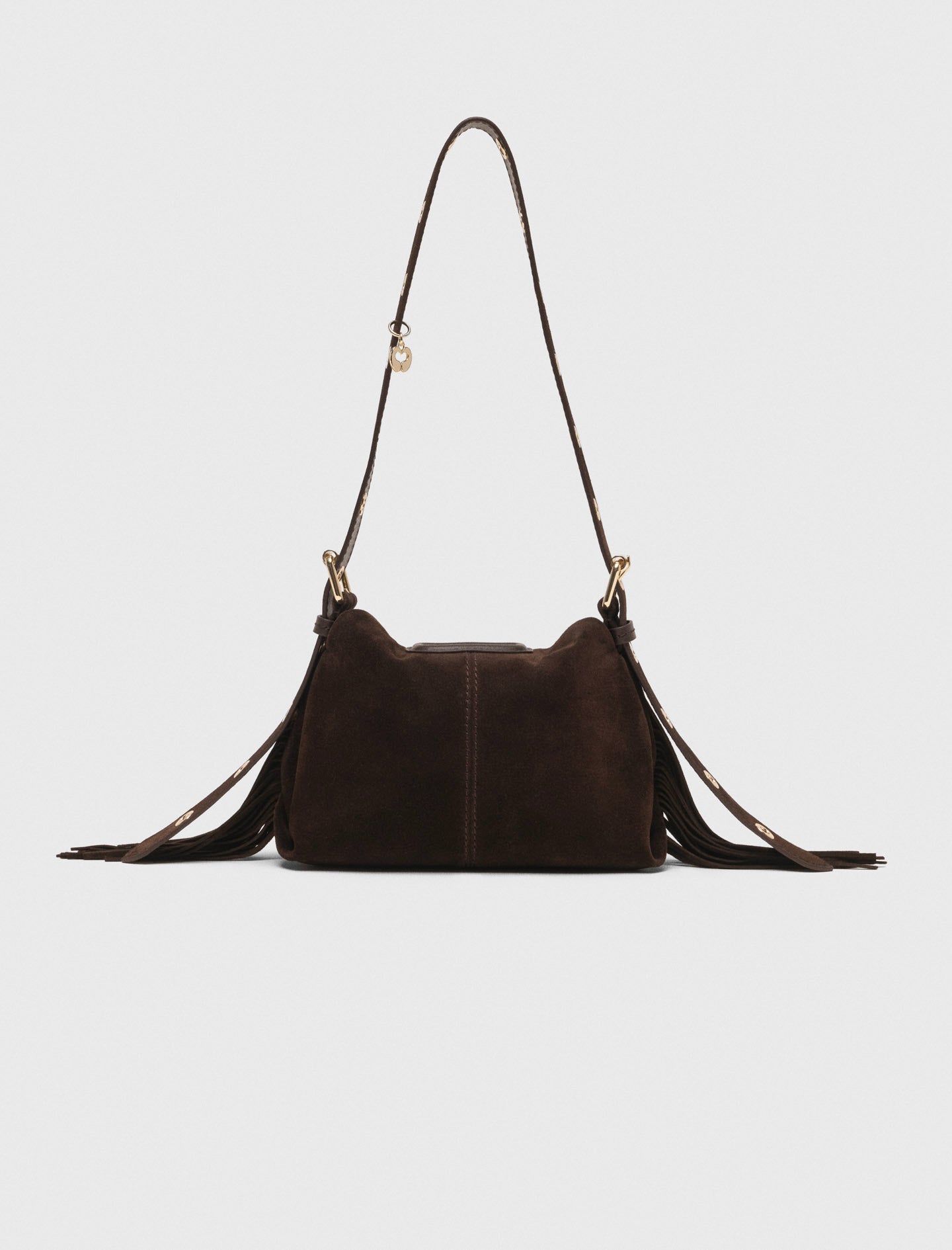Suede leather mini Miss M bag Dark Brown