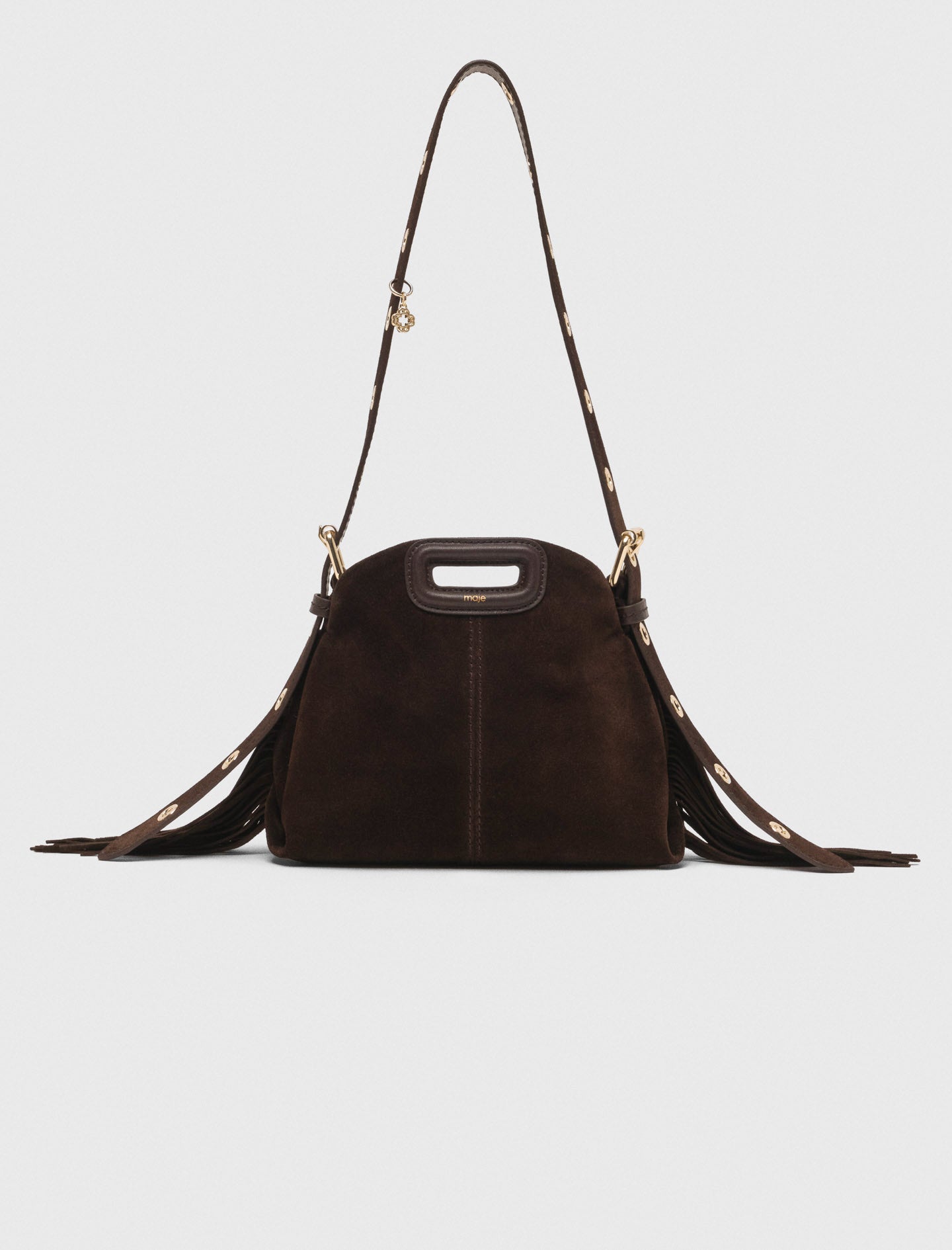 Suede leather mini Miss M bag Dark Brown