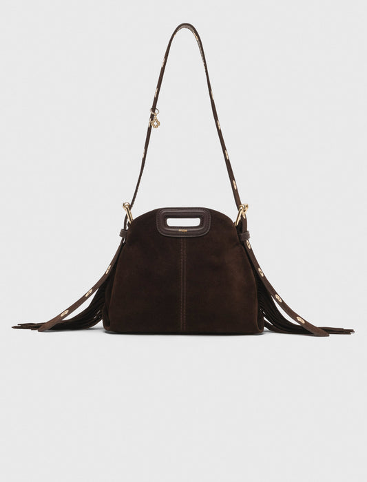 Suede leather mini Miss M bag Dark Brown