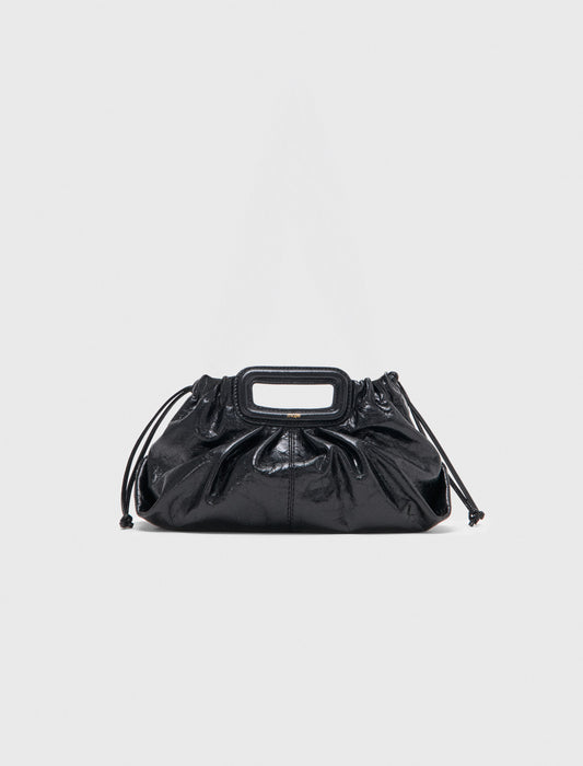 Crackled leather Milpli pouch Black