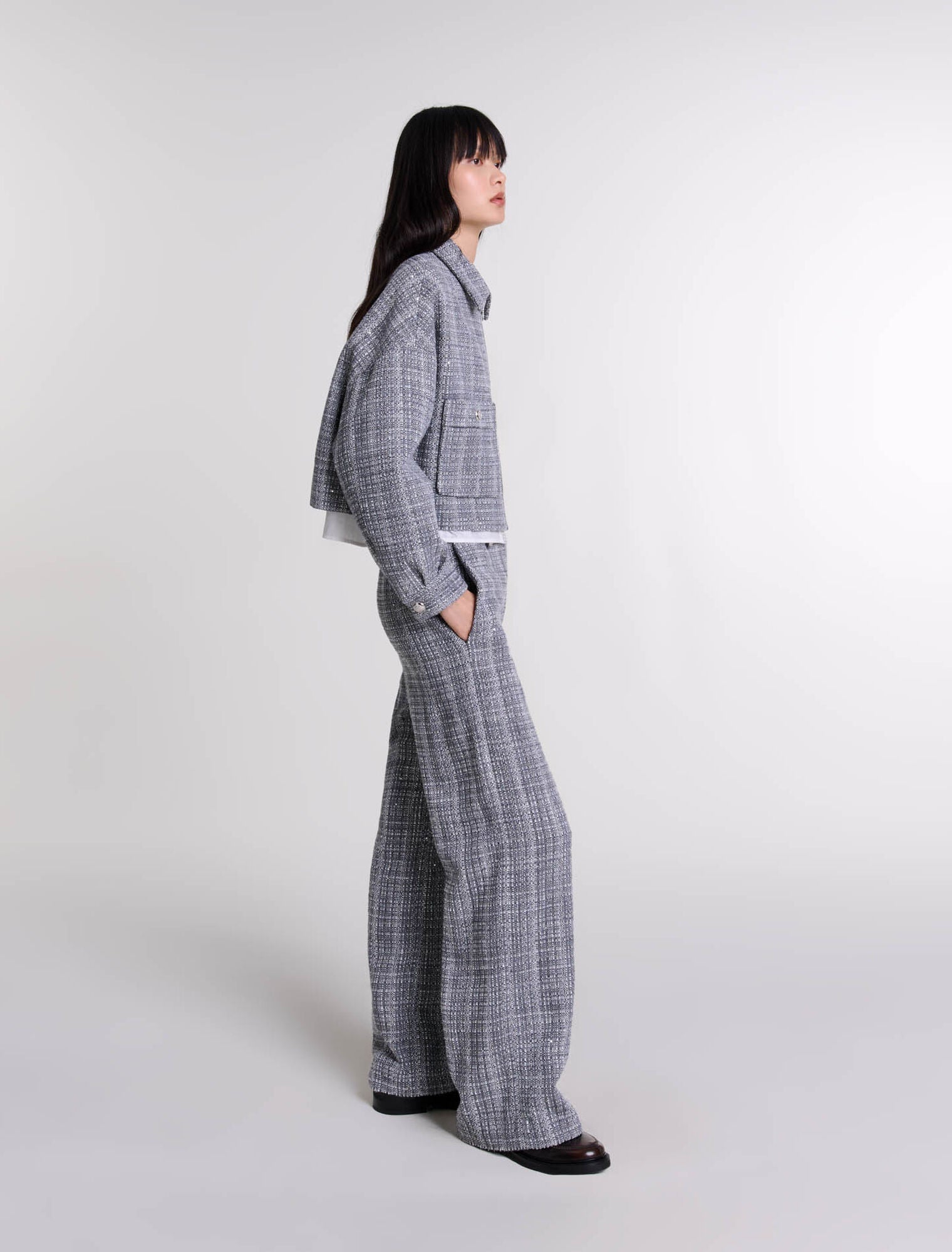 Grey   Short tweed jacket