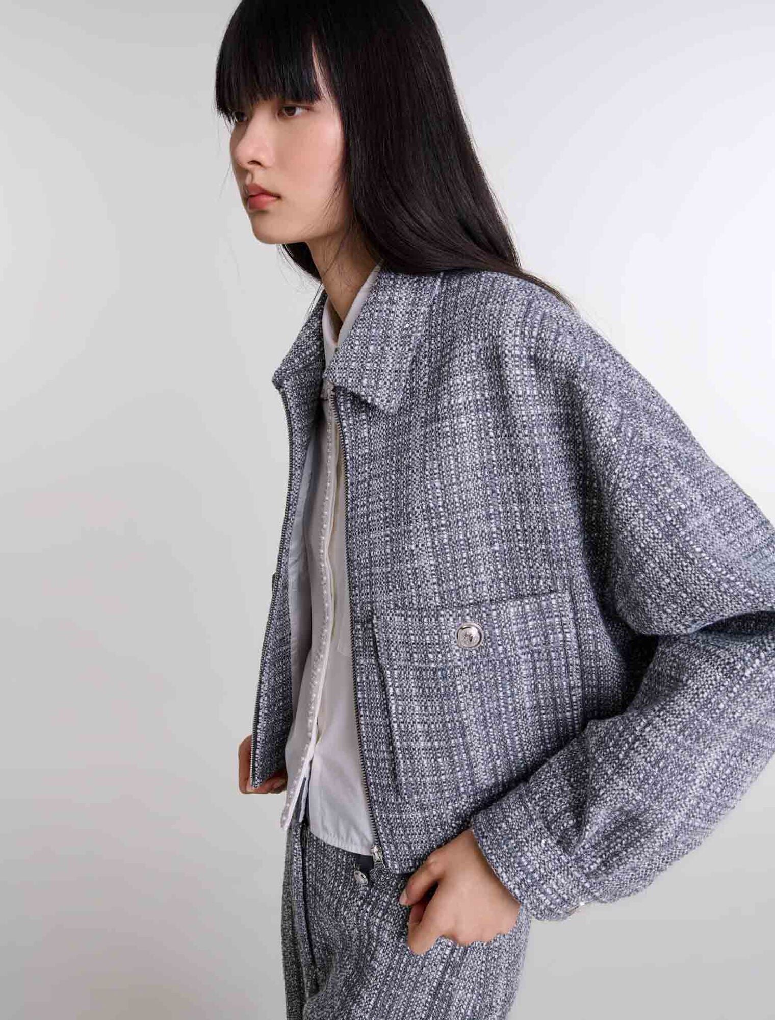 Grey   Short tweed jacket