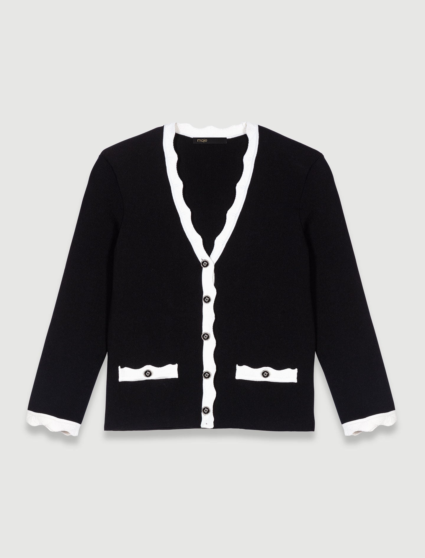 Black-two-tone cardigan