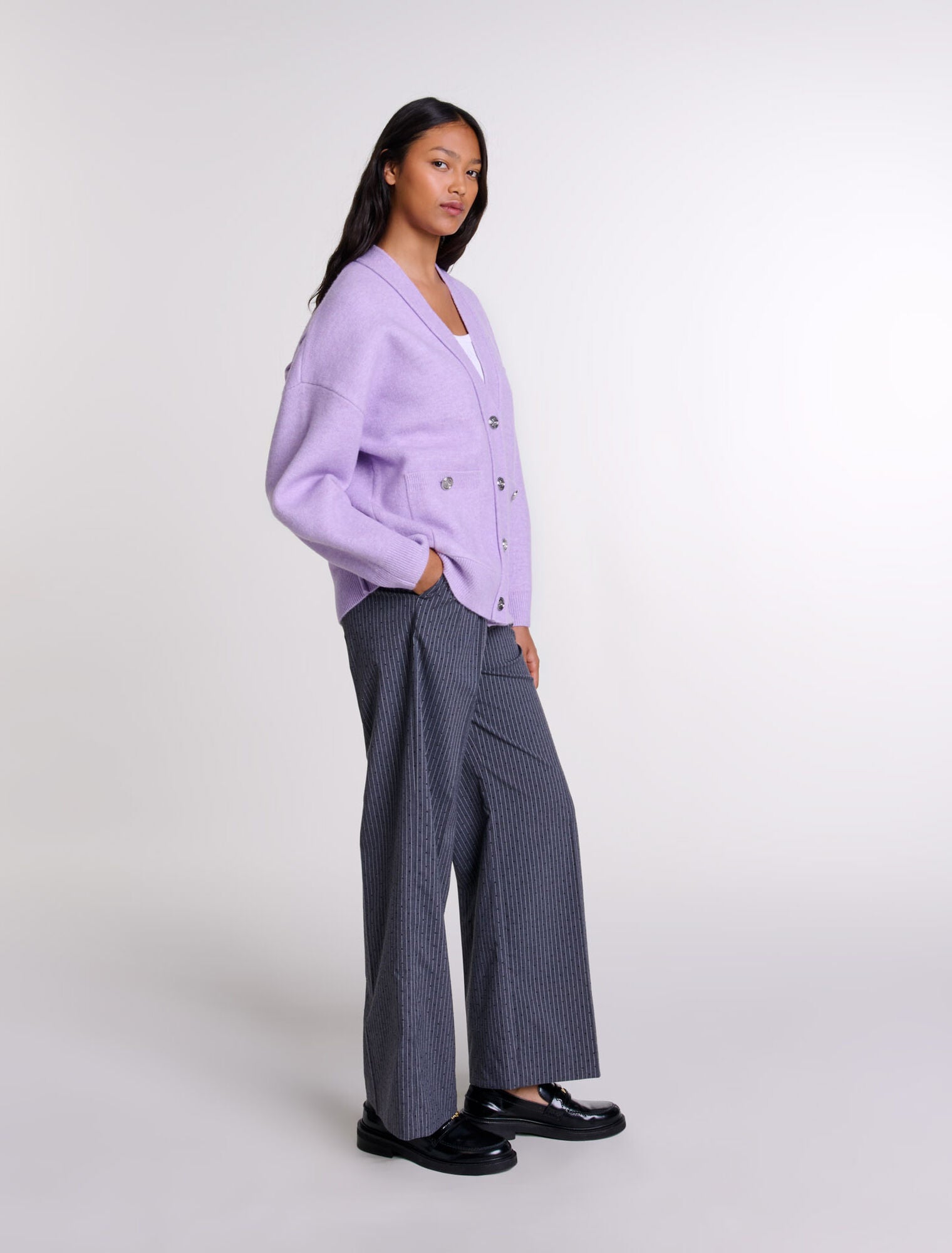 Parma Violet-Longline cardigan