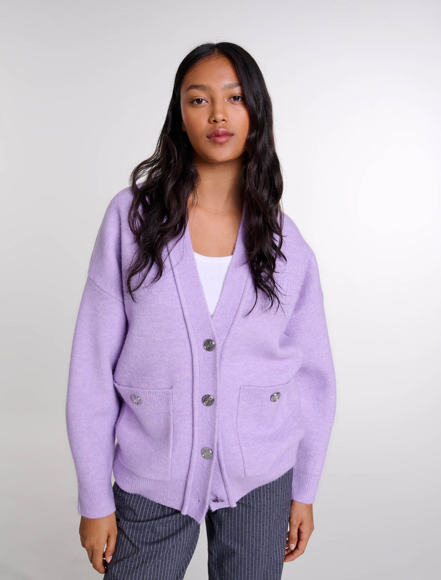 Parma Violet-Longline cardigan