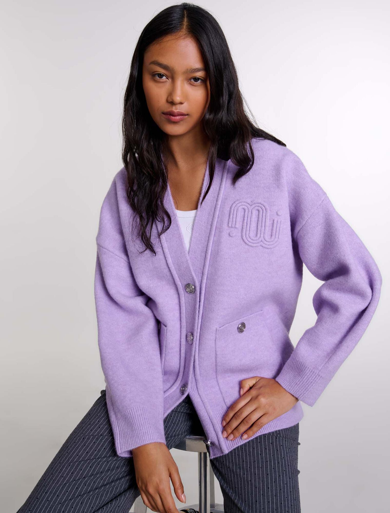 Parma Violet-Longline cardigan