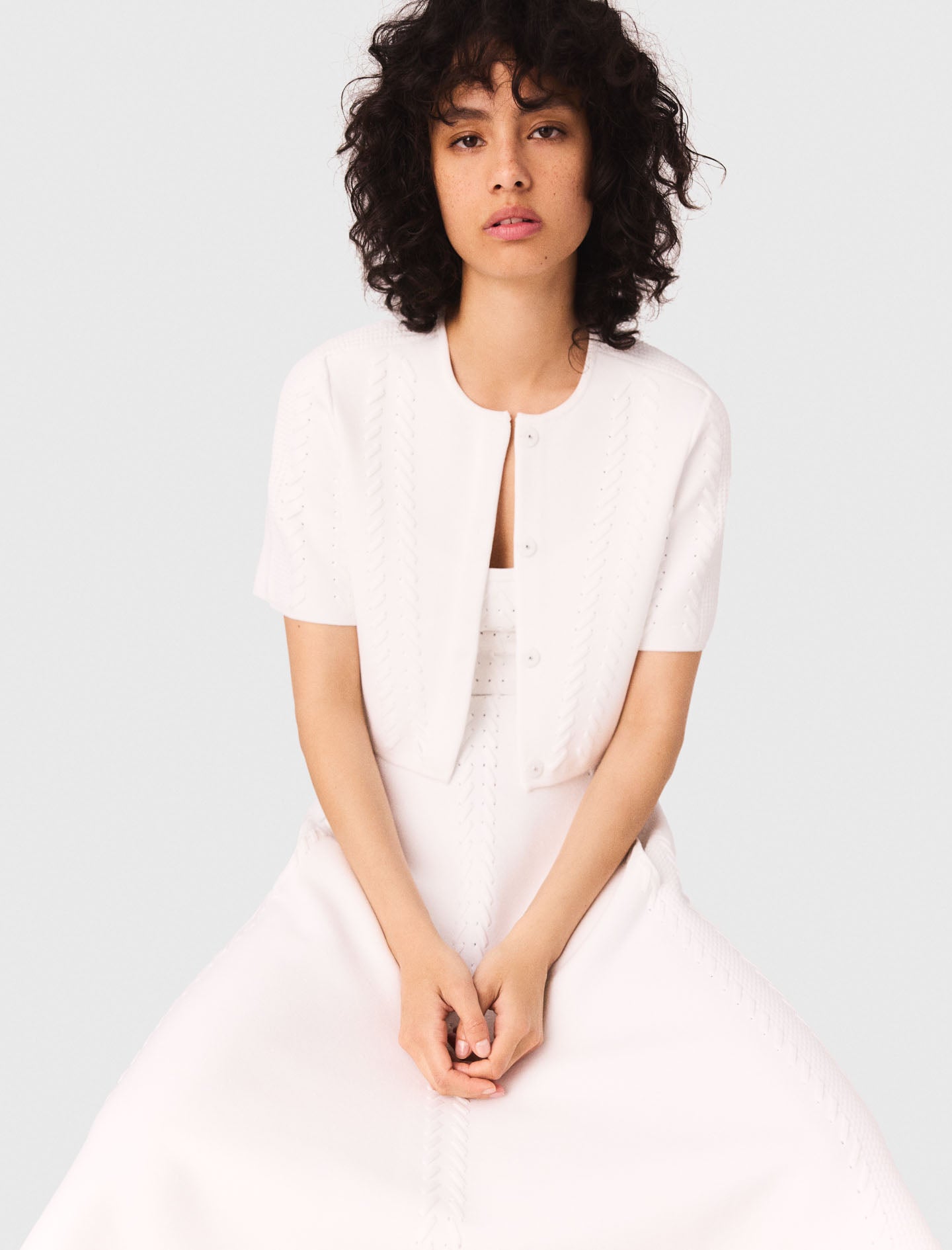 Short cardigan White