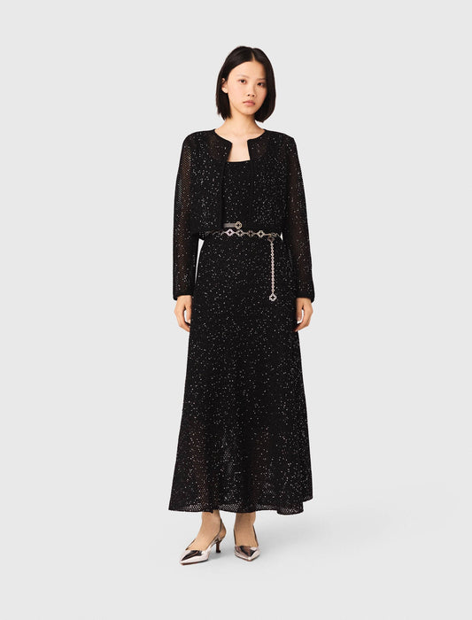 كارديغان سوداء مزينة بأحجار الراين