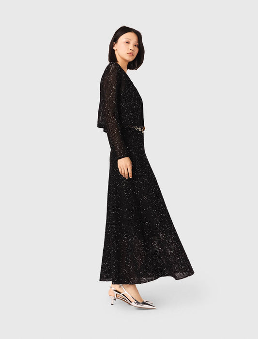 كارديغان سوداء مزينة بأحجار الراين